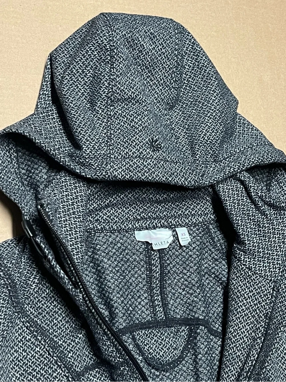 Athleta Gray Knit Full Zip Up Hoodie Sweatshirt Women's Size XS Workout Active
